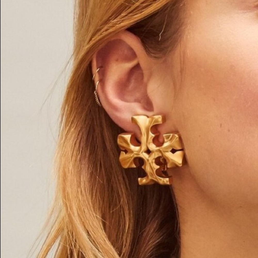 Tory Burch Gold Geometric Statement Earrings